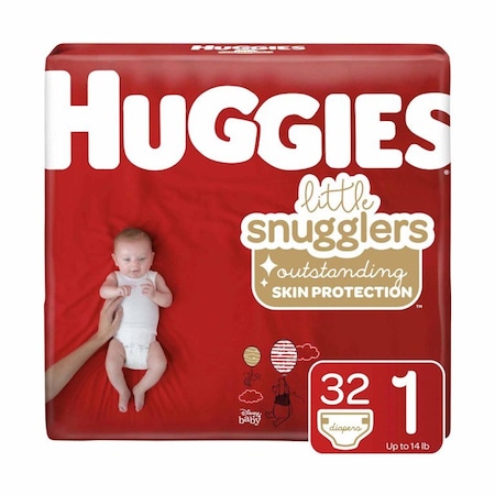 Huggies Little Snugglers Unisex Baby Diaper Size 1 Disposable Moderate Absorbency, 128PK 49695